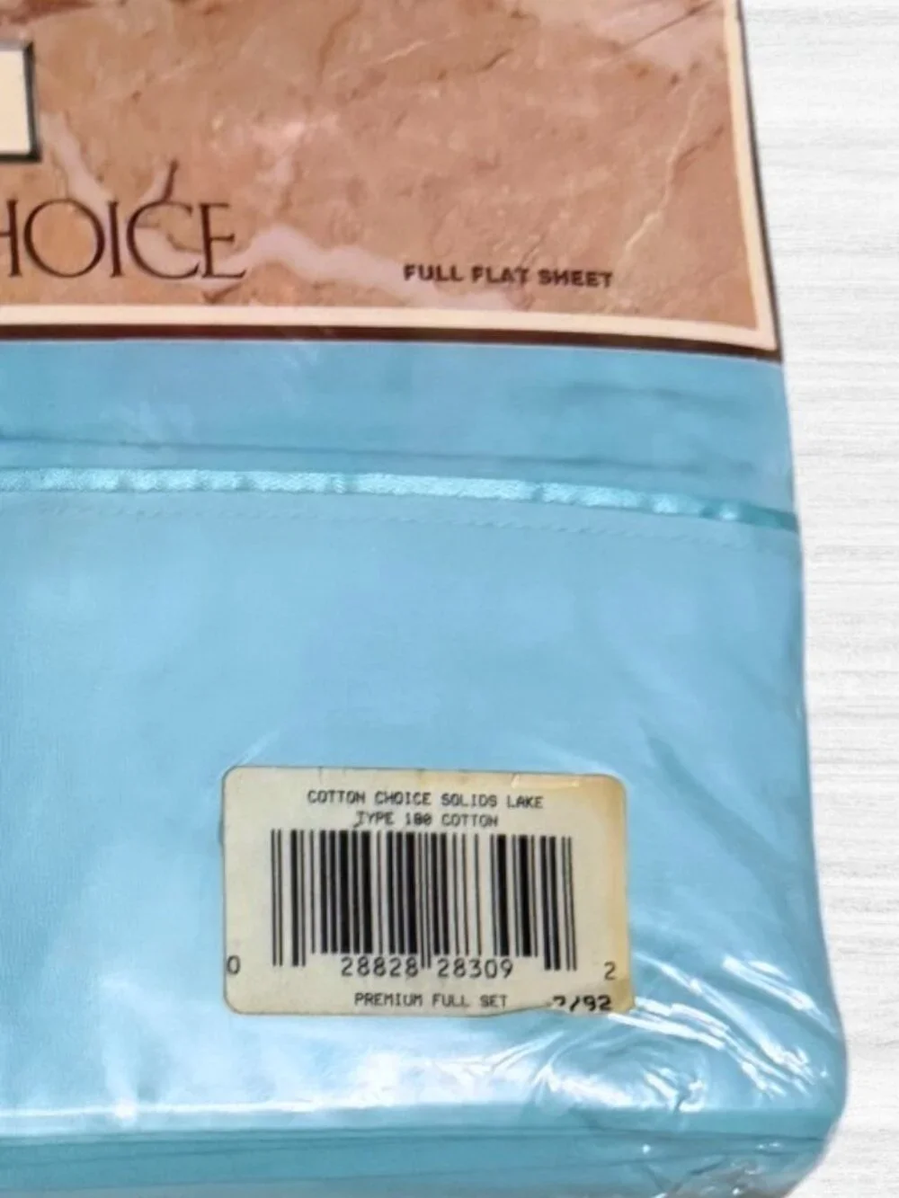 Vintage 1992 Utica Cotton Choice Lake Blue Full Sheet Set 100% Cotton NOS